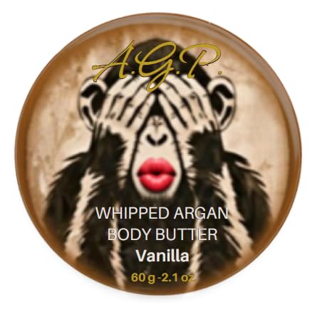 Argan Body Butter - Travel size 60g, Rich Hydrating butter for dry skin. Natural, Organic, Waterless, Vegan, Cruelty Free and Free From synthetic fragrance, parabens or SLS (Vanilla)